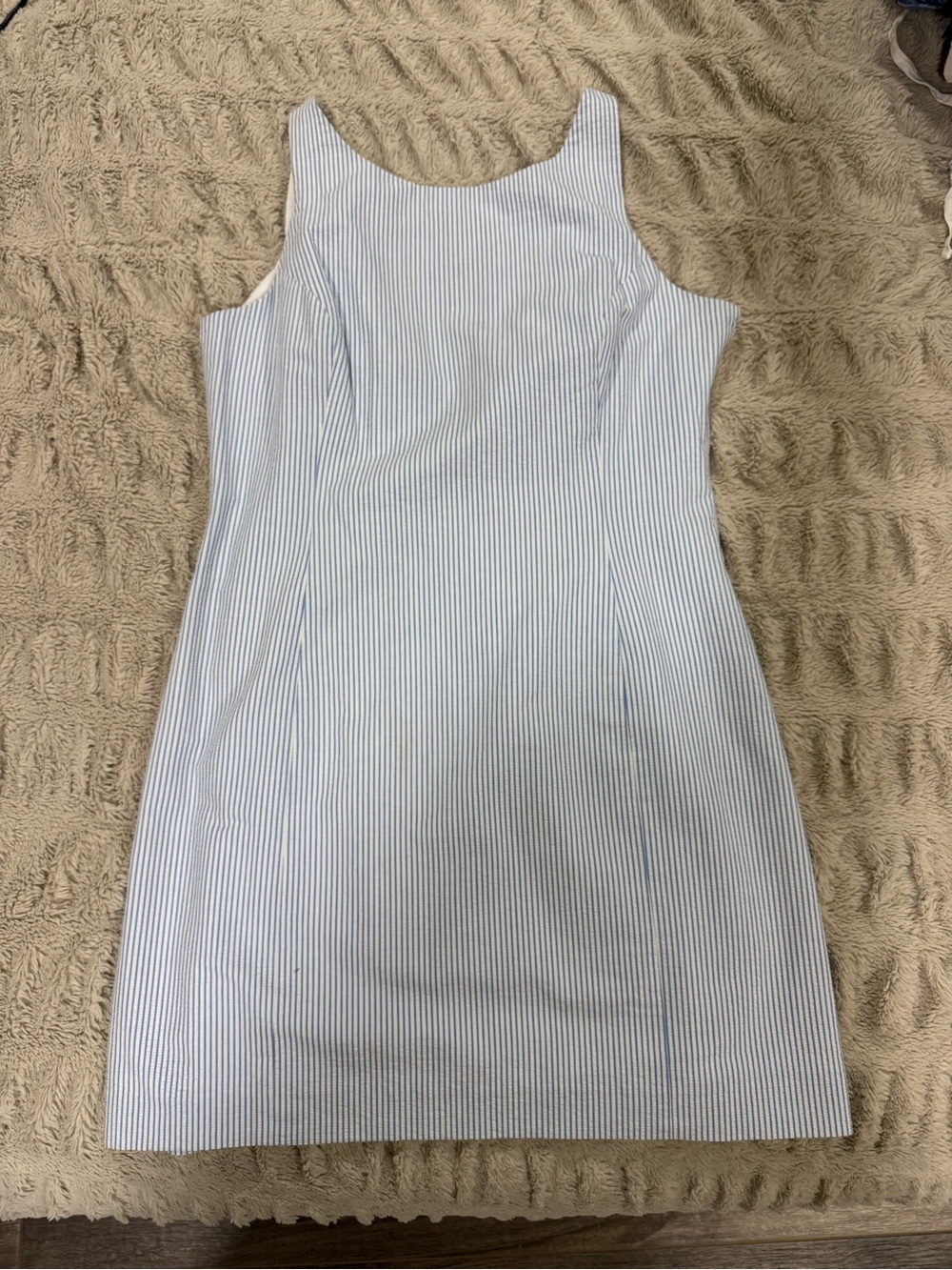 Southern Tide Blue and White Striped Midi Dress